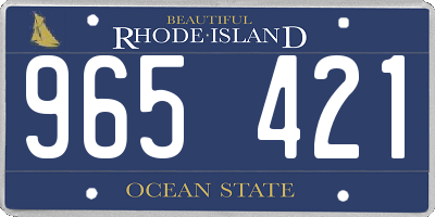 RI license plate 965421