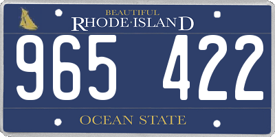 RI license plate 965422