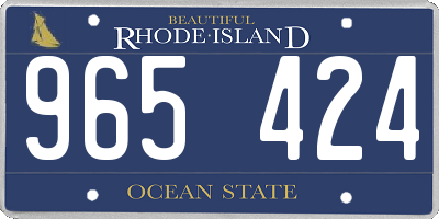 RI license plate 965424