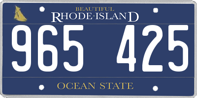 RI license plate 965425