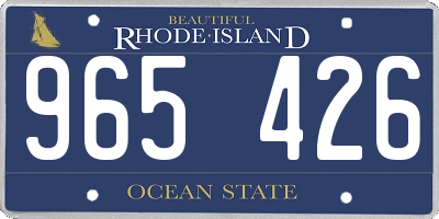 RI license plate 965426