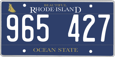 RI license plate 965427
