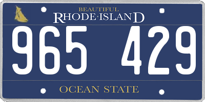 RI license plate 965429