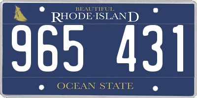 RI license plate 965431