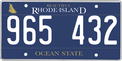 RI license plate 965432