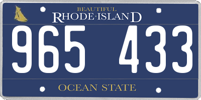 RI license plate 965433