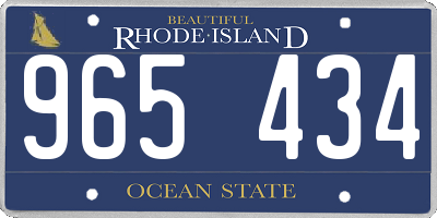 RI license plate 965434