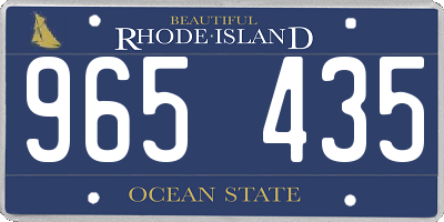 RI license plate 965435