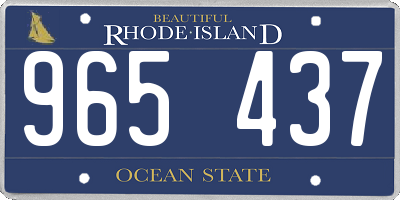 RI license plate 965437