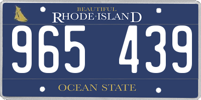 RI license plate 965439