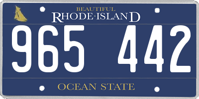 RI license plate 965442