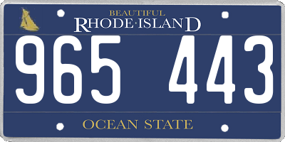 RI license plate 965443
