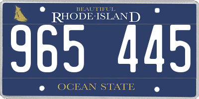 RI license plate 965445