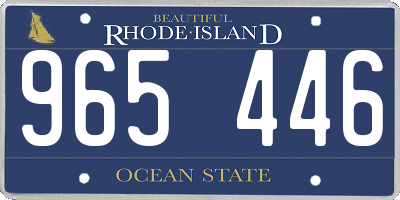 RI license plate 965446