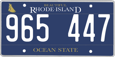 RI license plate 965447