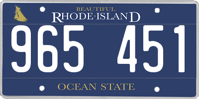 RI license plate 965451