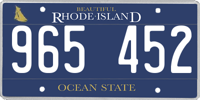 RI license plate 965452
