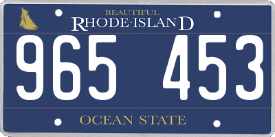 RI license plate 965453