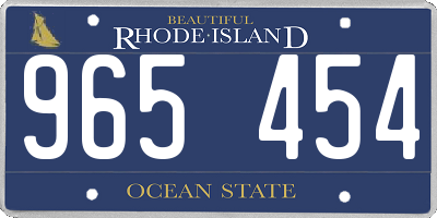 RI license plate 965454