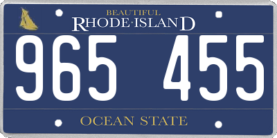 RI license plate 965455