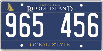 RI license plate 965456