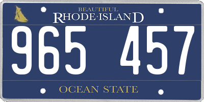 RI license plate 965457