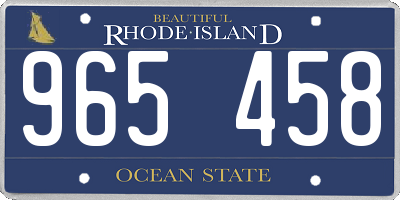 RI license plate 965458