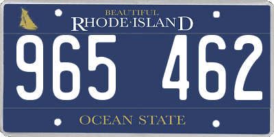 RI license plate 965462