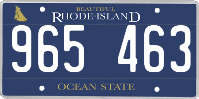 RI license plate 965463
