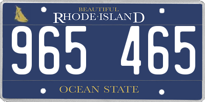 RI license plate 965465