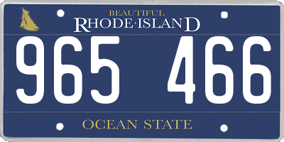 RI license plate 965466