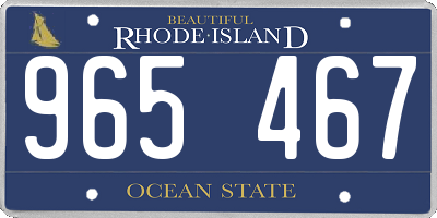 RI license plate 965467