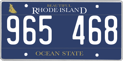 RI license plate 965468