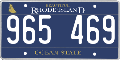 RI license plate 965469