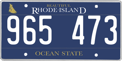 RI license plate 965473