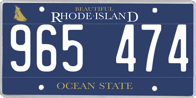 RI license plate 965474