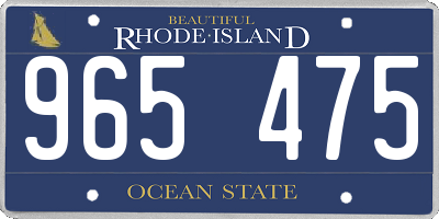 RI license plate 965475