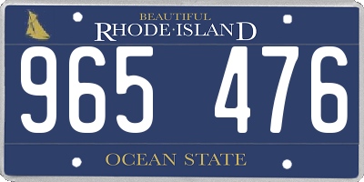 RI license plate 965476