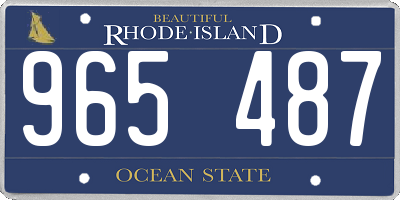 RI license plate 965487