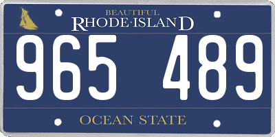 RI license plate 965489