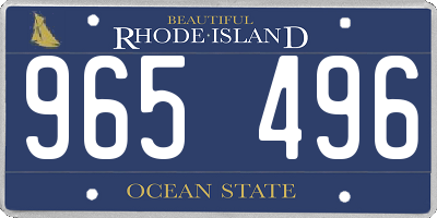 RI license plate 965496