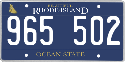 RI license plate 965502