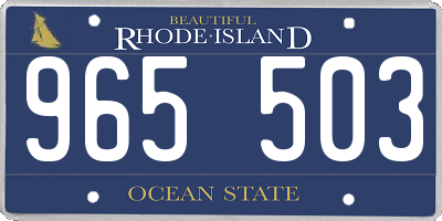 RI license plate 965503