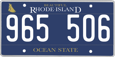 RI license plate 965506