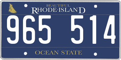 RI license plate 965514