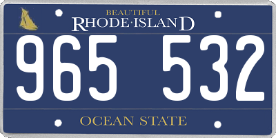 RI license plate 965532