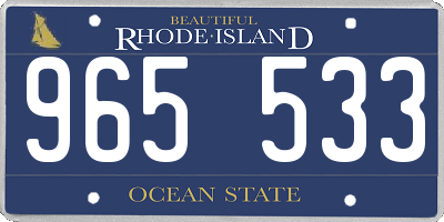 RI license plate 965533