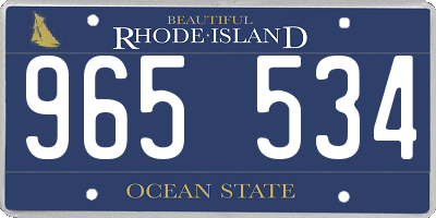 RI license plate 965534