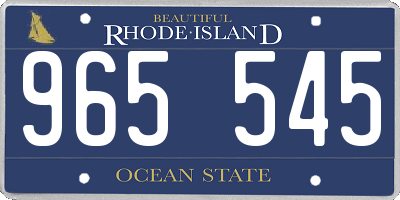 RI license plate 965545