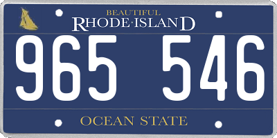 RI license plate 965546